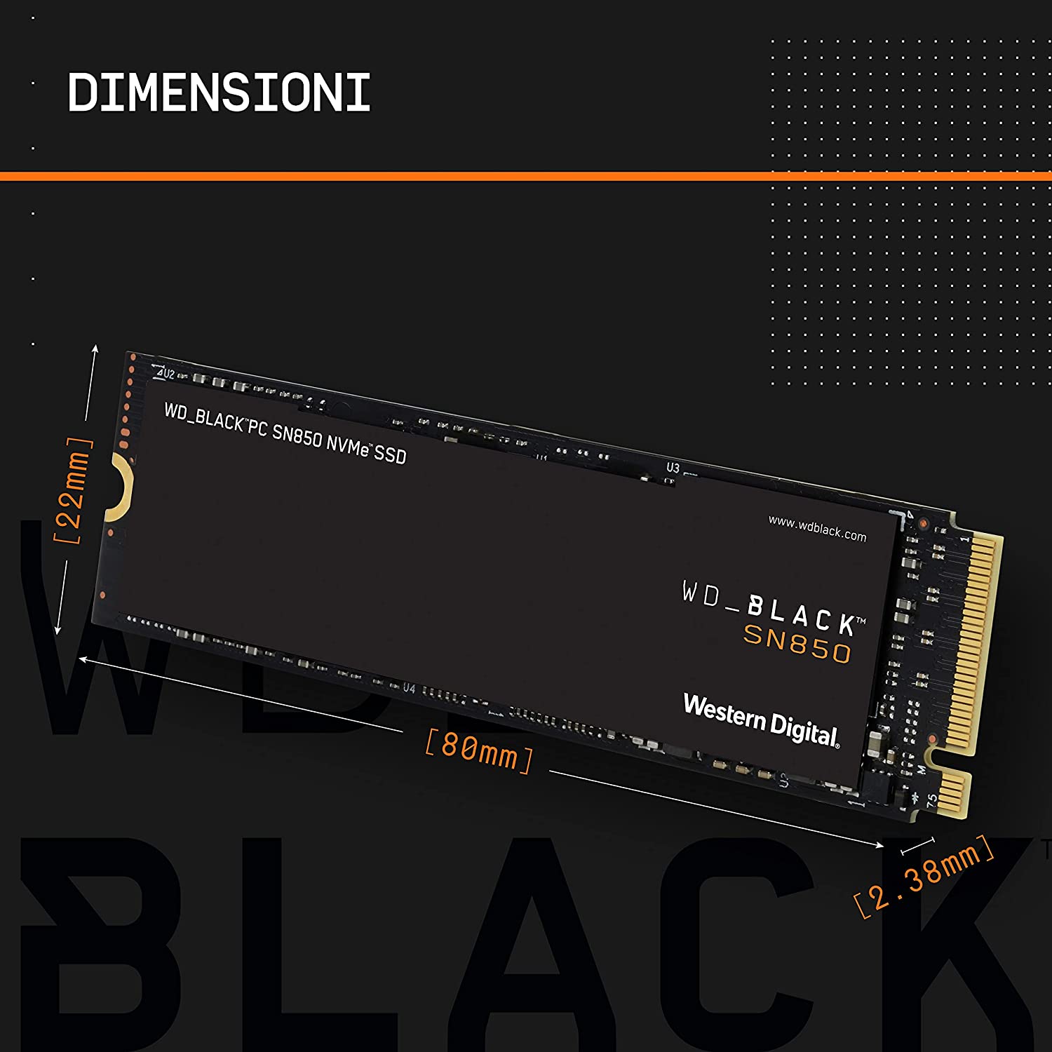 WD BLACK SN850 500 GB NVMe SSD Internal Gaming, Tecnologia PCIe Gen4, velocità di lettura fino a 7.000 MB/s, M.2 2280, 3D NAND