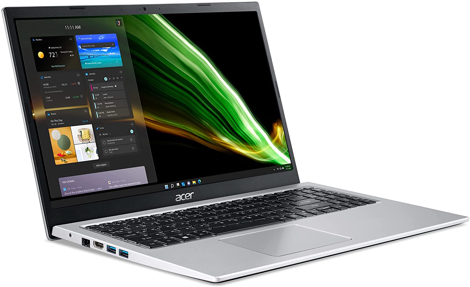 Acer Aspire 3 A315-58G-7461 PC Portatile, Notebook con Processore Intel Core i7-1165G7, RAM 16 GB DDR4, 512 GB PCIe NVMe SSD, Display 15.6" FHD LED, NVIDIA GeForce MX350 2 GB, Windows 11 Home, Silver